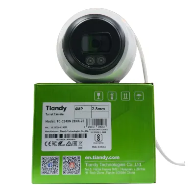 Tiandy TC-C34XN 4MP Color Maker DomeTurret IP Camera with 30M Night Vision